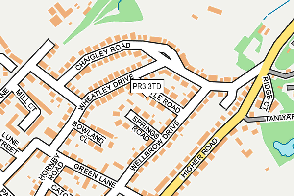 PR3 3TD map - OS OpenMap – Local (Ordnance Survey)