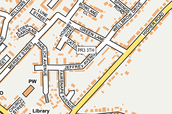 PR3 3TH map - OS OpenMap – Local (Ordnance Survey)