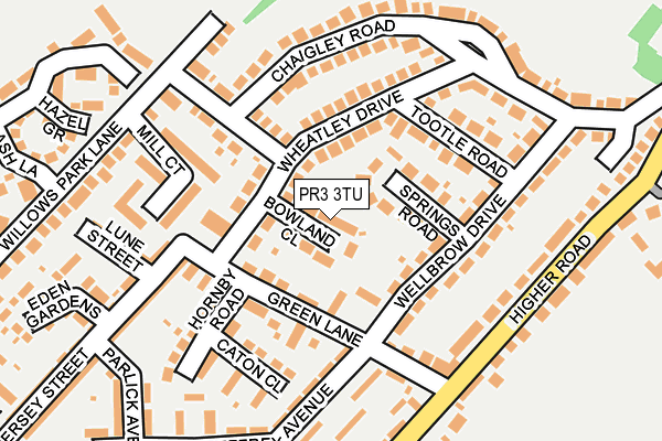 PR3 3TU map - OS OpenMap – Local (Ordnance Survey)