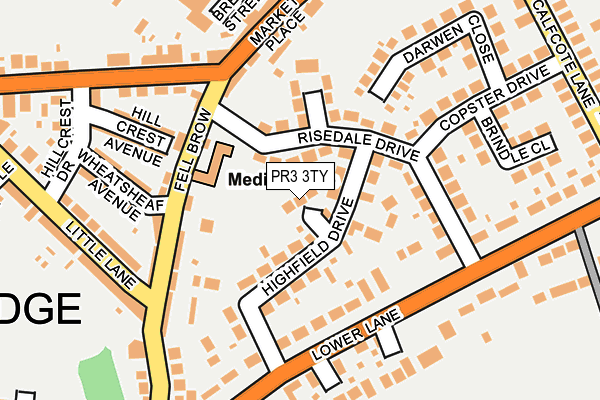 PR3 3TY map - OS OpenMap – Local (Ordnance Survey)