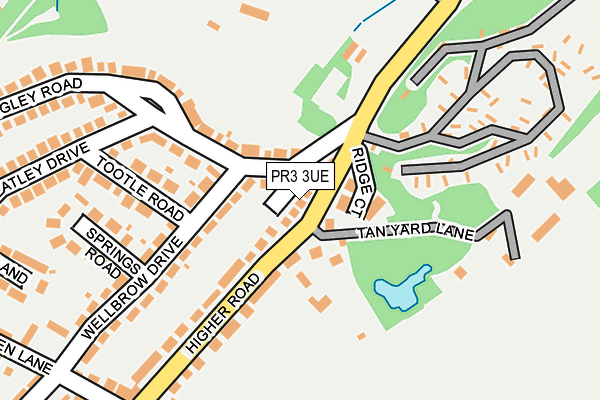 PR3 3UE map - OS OpenMap – Local (Ordnance Survey)