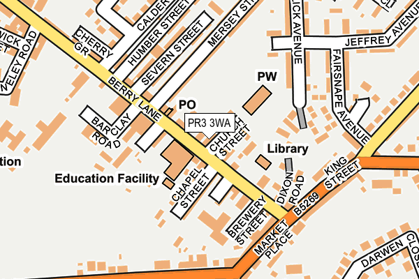 PR3 3WA map - OS OpenMap – Local (Ordnance Survey)