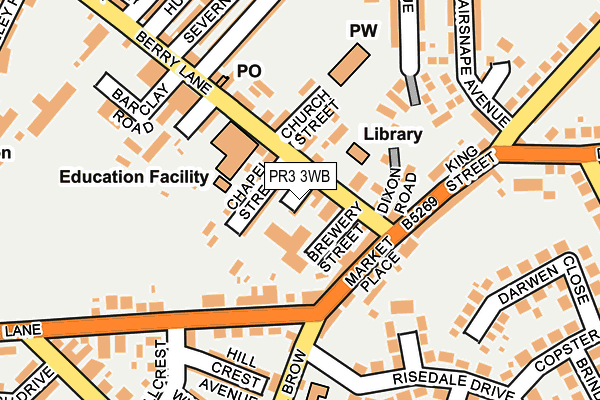 PR3 3WB map - OS OpenMap – Local (Ordnance Survey)