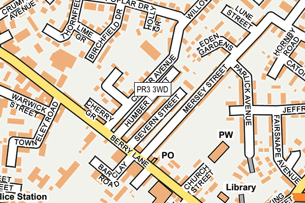 PR3 3WD map - OS OpenMap – Local (Ordnance Survey)