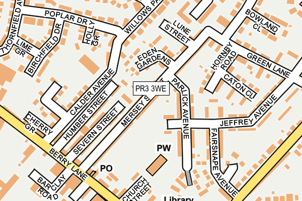 PR3 3WE map - OS OpenMap – Local (Ordnance Survey)