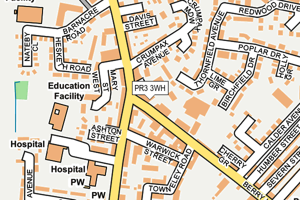PR3 3WH map - OS OpenMap – Local (Ordnance Survey)