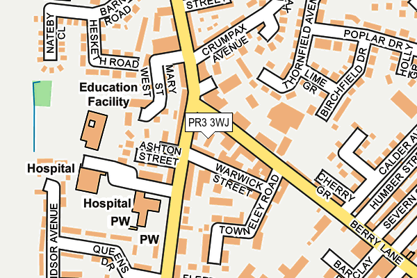 PR3 3WJ map - OS OpenMap – Local (Ordnance Survey)