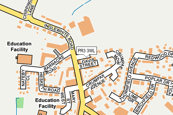 PR3 3WL map - OS OpenMap – Local (Ordnance Survey)