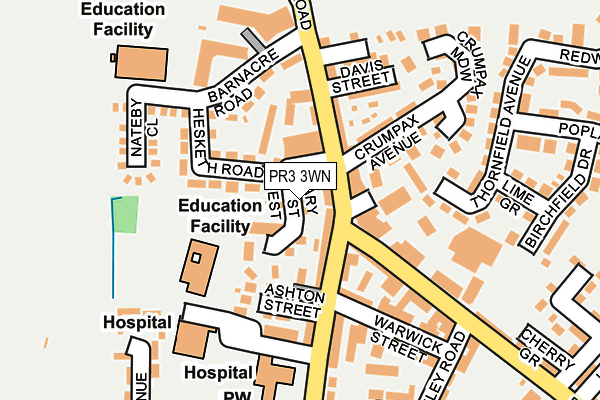 PR3 3WN map - OS OpenMap – Local (Ordnance Survey)