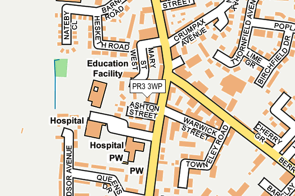PR3 3WP map - OS OpenMap – Local (Ordnance Survey)