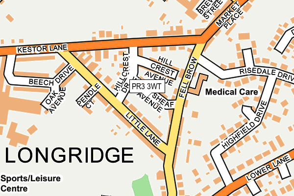 PR3 3WT map - OS OpenMap – Local (Ordnance Survey)
