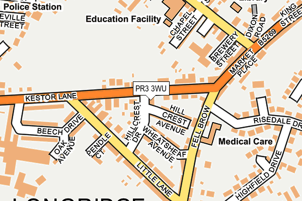 PR3 3WU map - OS OpenMap – Local (Ordnance Survey)