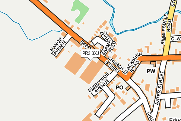 PR3 3XJ map - OS OpenMap – Local (Ordnance Survey)