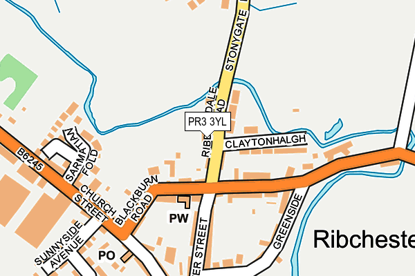 PR3 3YL map - OS OpenMap – Local (Ordnance Survey)