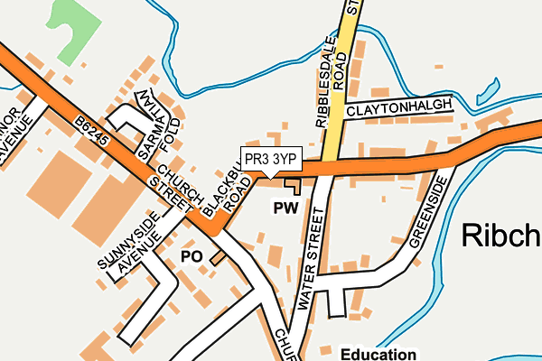 PR3 3YP map - OS OpenMap – Local (Ordnance Survey)