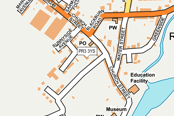 PR3 3YS map - OS OpenMap – Local (Ordnance Survey)