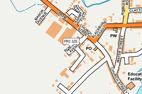 PR3 3ZE map - OS OpenMap – Local (Ordnance Survey)