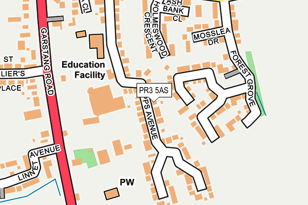 PR3 5AS map - OS OpenMap – Local (Ordnance Survey)