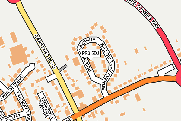 PR3 5DJ map - OS OpenMap – Local (Ordnance Survey)