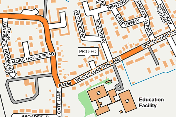 PR3 5EQ map - OS OpenMap – Local (Ordnance Survey)