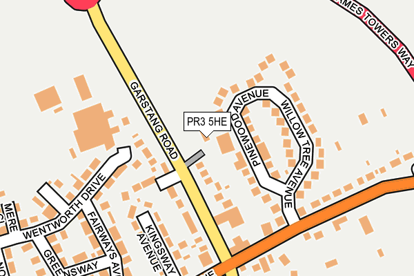 PR3 5HE map - OS OpenMap – Local (Ordnance Survey)