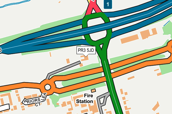 PR3 5JD map - OS OpenMap – Local (Ordnance Survey)