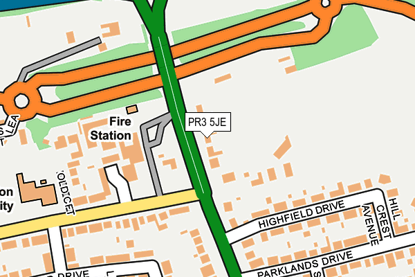 PR3 5JE map - OS OpenMap – Local (Ordnance Survey)