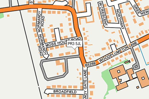 PR3 5JL map - OS OpenMap – Local (Ordnance Survey)