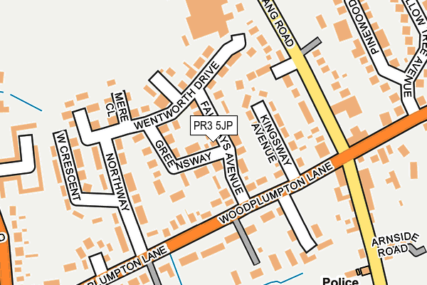 PR3 5JP map - OS OpenMap – Local (Ordnance Survey)