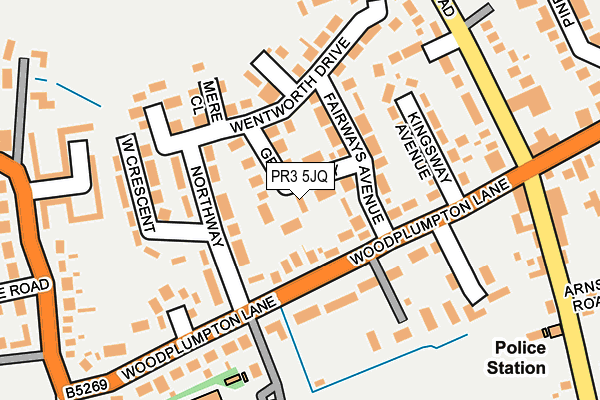 PR3 5JQ map - OS OpenMap – Local (Ordnance Survey)