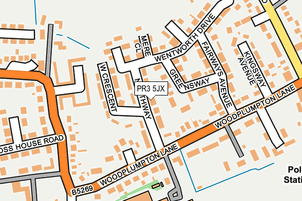PR3 5JX map - OS OpenMap – Local (Ordnance Survey)