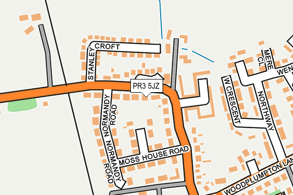 PR3 5JZ map - OS OpenMap – Local (Ordnance Survey)