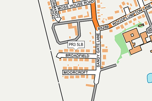 PR3 5LB map - OS OpenMap – Local (Ordnance Survey)