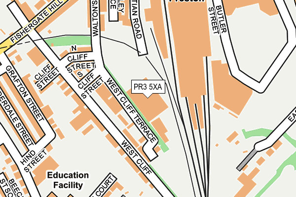 PR3 5XA map - OS OpenMap – Local (Ordnance Survey)