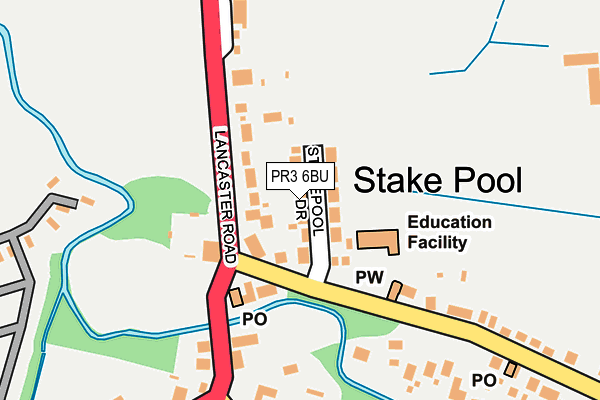 PR3 6BU map - OS OpenMap – Local (Ordnance Survey)