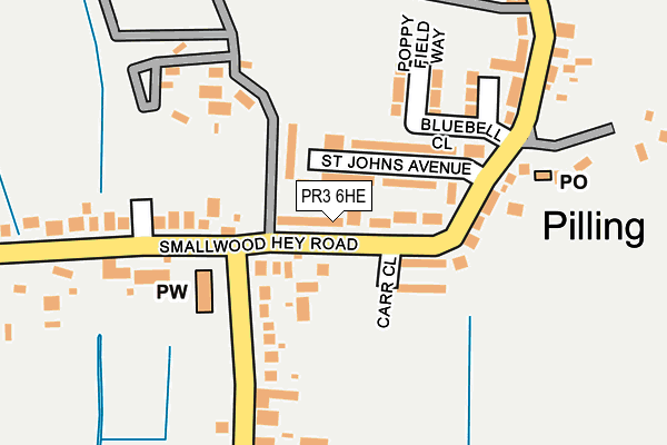 PR3 6HE map - OS OpenMap – Local (Ordnance Survey)