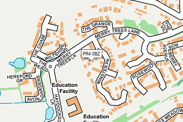 PR4 0BZ map - OS OpenMap – Local (Ordnance Survey)