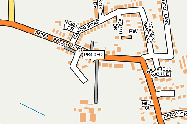 PR4 0EQ map - OS OpenMap – Local (Ordnance Survey)