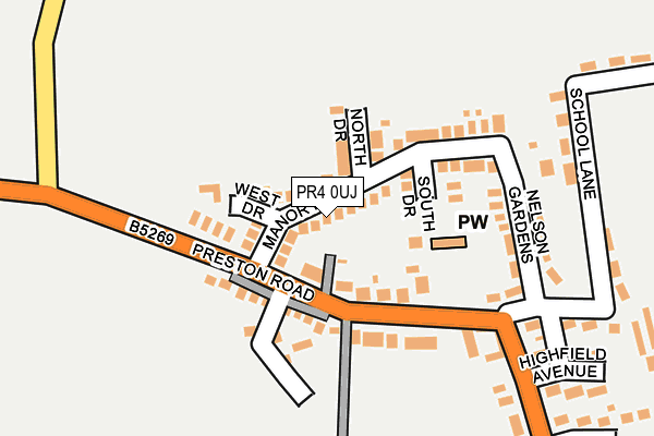 PR4 0UJ map - OS OpenMap – Local (Ordnance Survey)