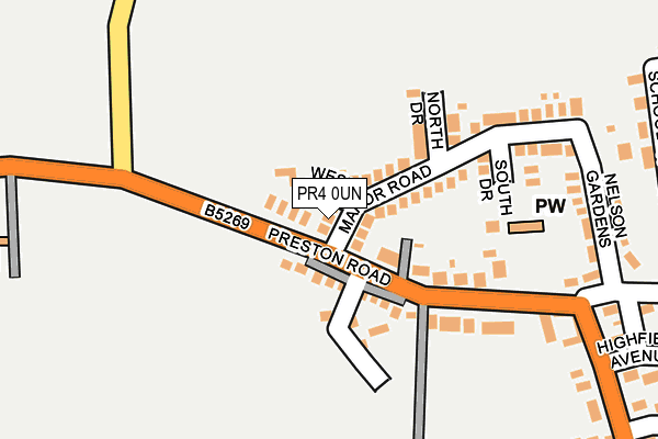 PR4 0UN map - OS OpenMap – Local (Ordnance Survey)