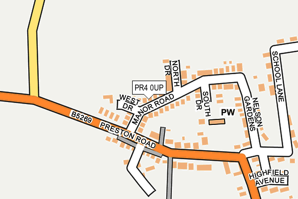 PR4 0UP map - OS OpenMap – Local (Ordnance Survey)