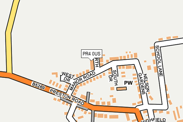 PR4 0US map - OS OpenMap – Local (Ordnance Survey)