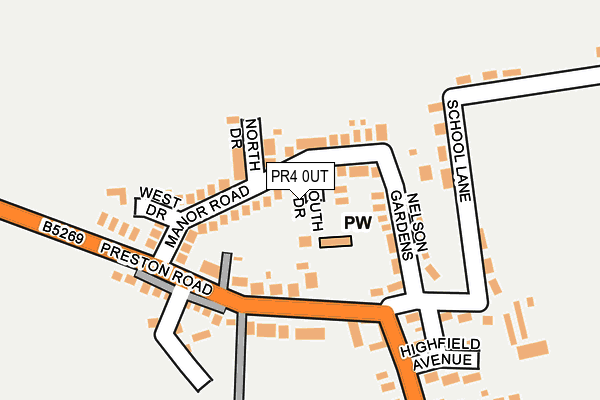 PR4 0UT map - OS OpenMap – Local (Ordnance Survey)