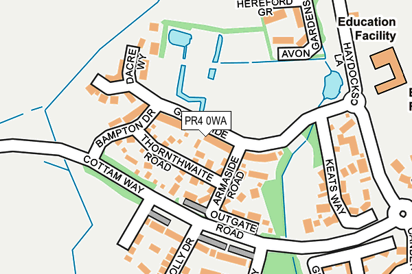PR4 0WA map - OS OpenMap – Local (Ordnance Survey)