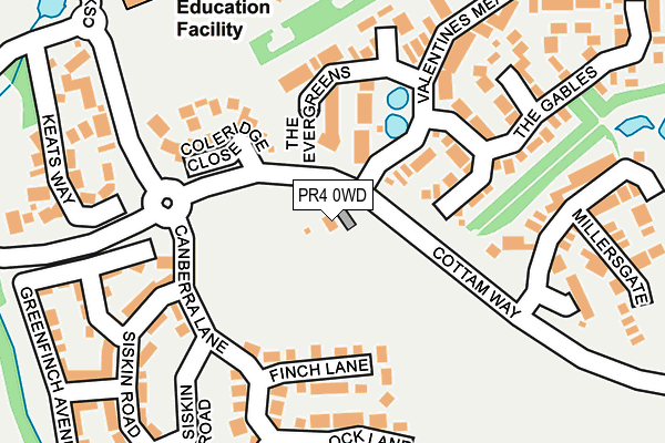 PR4 0WD map - OS OpenMap – Local (Ordnance Survey)