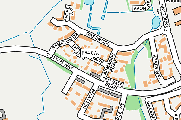 PR4 0WJ map - OS OpenMap – Local (Ordnance Survey)