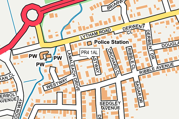 PR4 1AL map - OS OpenMap – Local (Ordnance Survey)