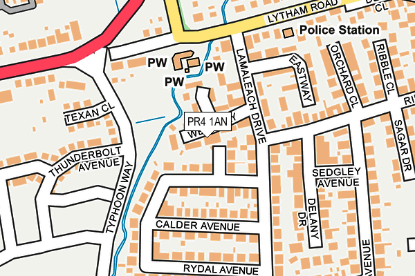 PR4 1AN map - OS OpenMap – Local (Ordnance Survey)