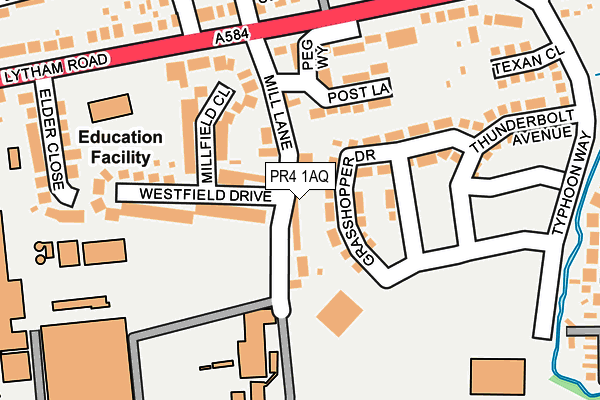 PR4 1AQ map - OS OpenMap – Local (Ordnance Survey)