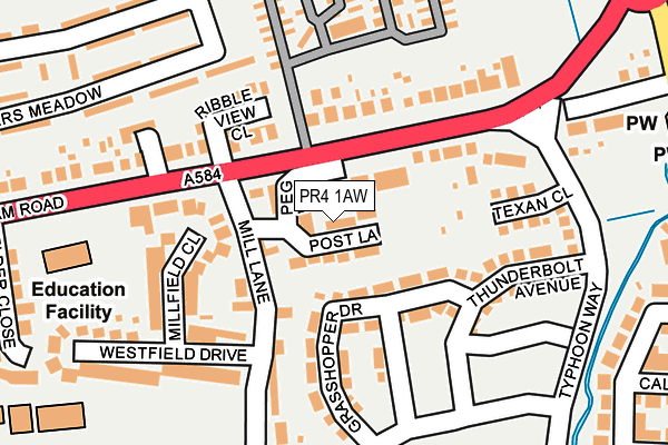 PR4 1AW map - OS OpenMap – Local (Ordnance Survey)
